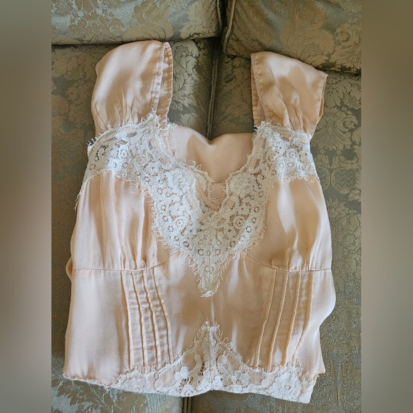 NWT Jen's Pirate Booty Lace Silky Maxi Dress In Peach - Picture 8 of 16